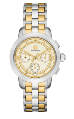 NEW TORY BURCH Chronograph Two-Tone Stainless Steel Bracelet NEW TORY BURCH Chronograph Two-Tone Stainless Steel Bracelet