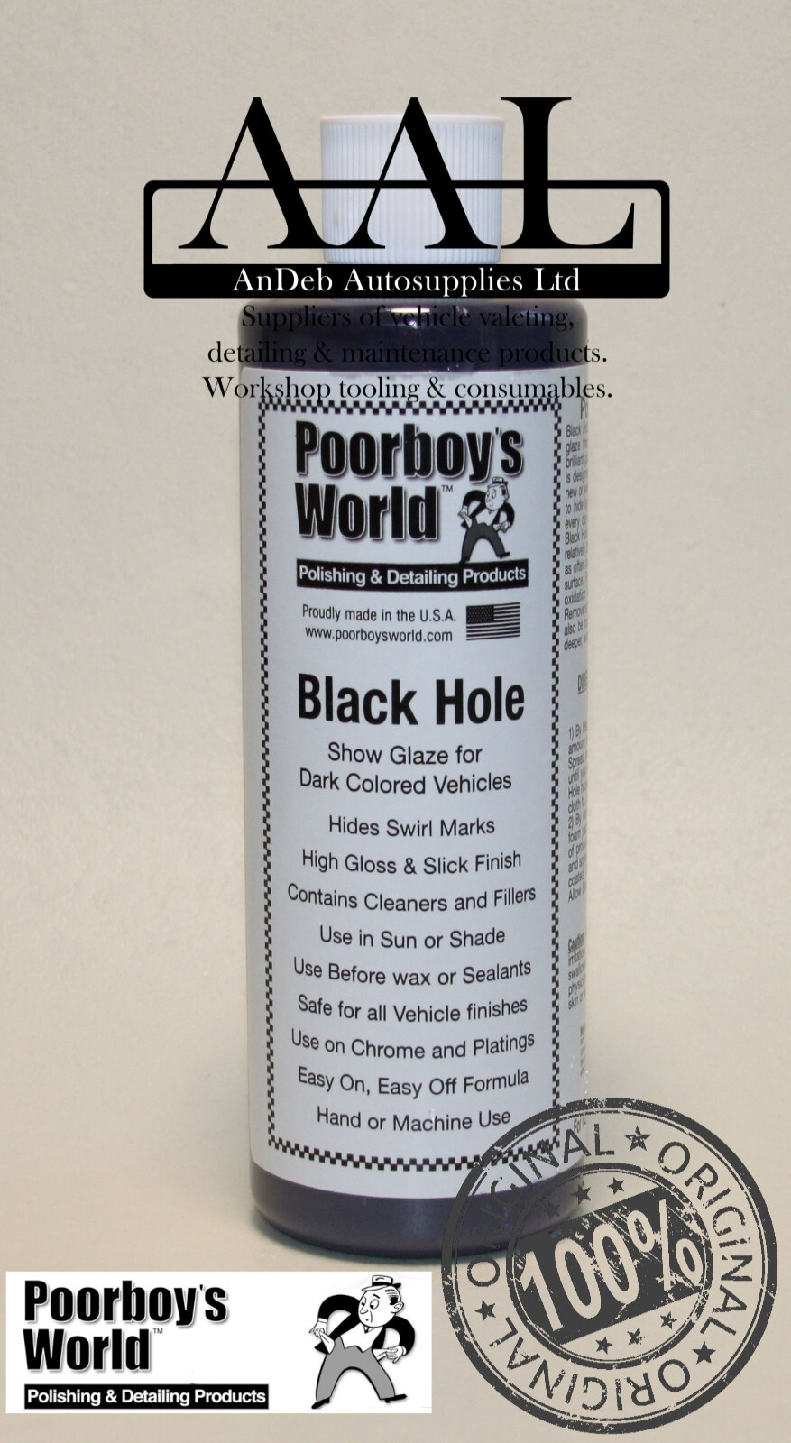 Poorboys World Black Hole Show Glaze Polish For Dark Cars Hide Swirl Marks 473ml