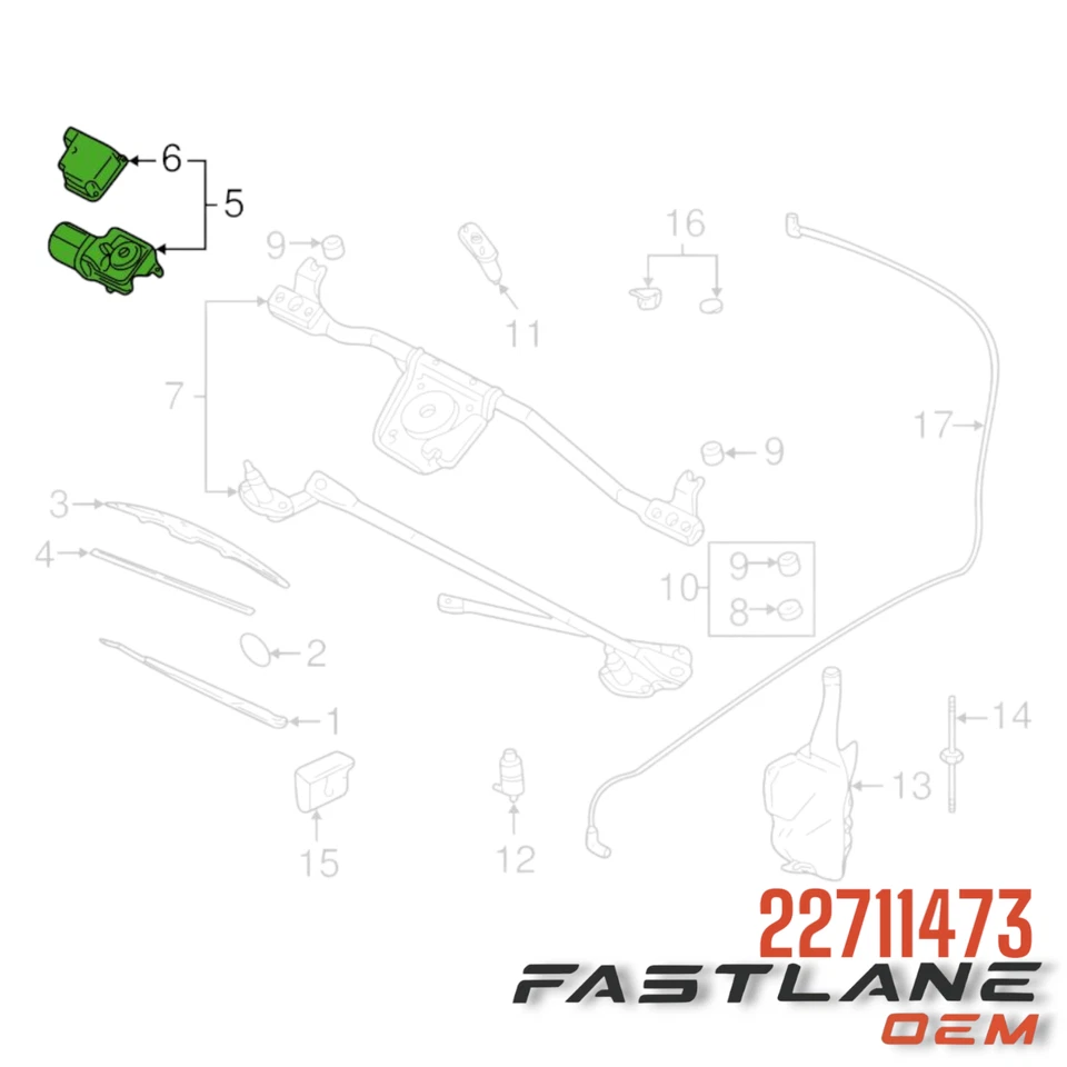 2003-2005 MOTOR LIMPADOR DE PARA-BRISA CHEVROLET CAVALIER NOVO FABRICANTE DE EQUIPAMENTO ORIGINAL 22711473 - Imagem 2 de 4