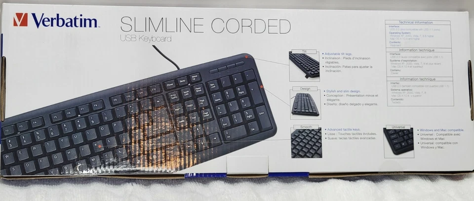 Verbatim Slimline Keyboard - Wired with USB Accessibility - Mac  PC Compatible - Image 2 of 4