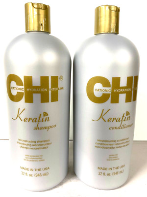 CHI Keratin Shampoo and Conditioner Liter/32 fl oz Duo  - Free Shipping