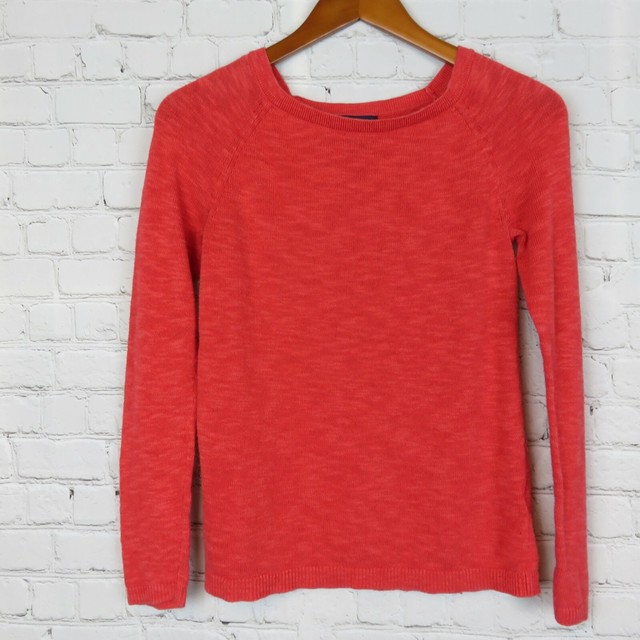 GAP Womens XS Long Sleeve Sweater Knit Top Cotton Blend Orange eBay