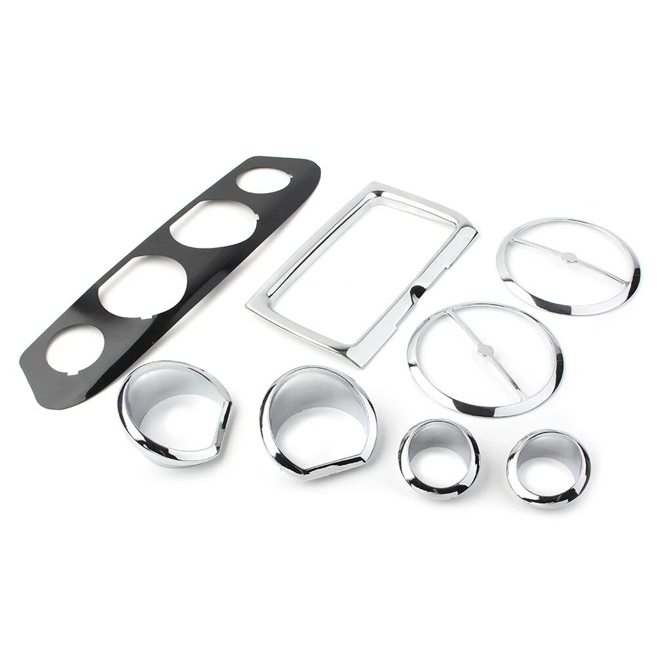 Chrom Gauge Blende Trim Mount Platte Für Harley Touring Electra Glide 2014+ 8pcs - Bild 3 von 4
