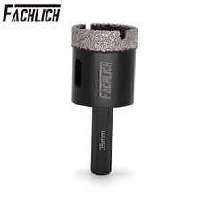 35mm Diamond Drill Bits Hex Shank Vacuum Brazed Drilling Tile Granite Marble