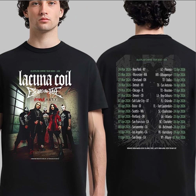 Lacuna Coil Sleepless Empire Tour 2026 North America T Shirt Full