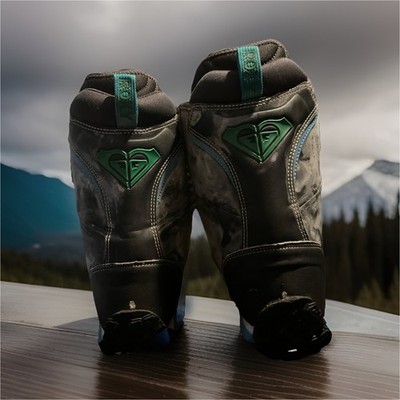 ROXY Women's Snowboard Boots Black Green Dial Closure Snowboarding