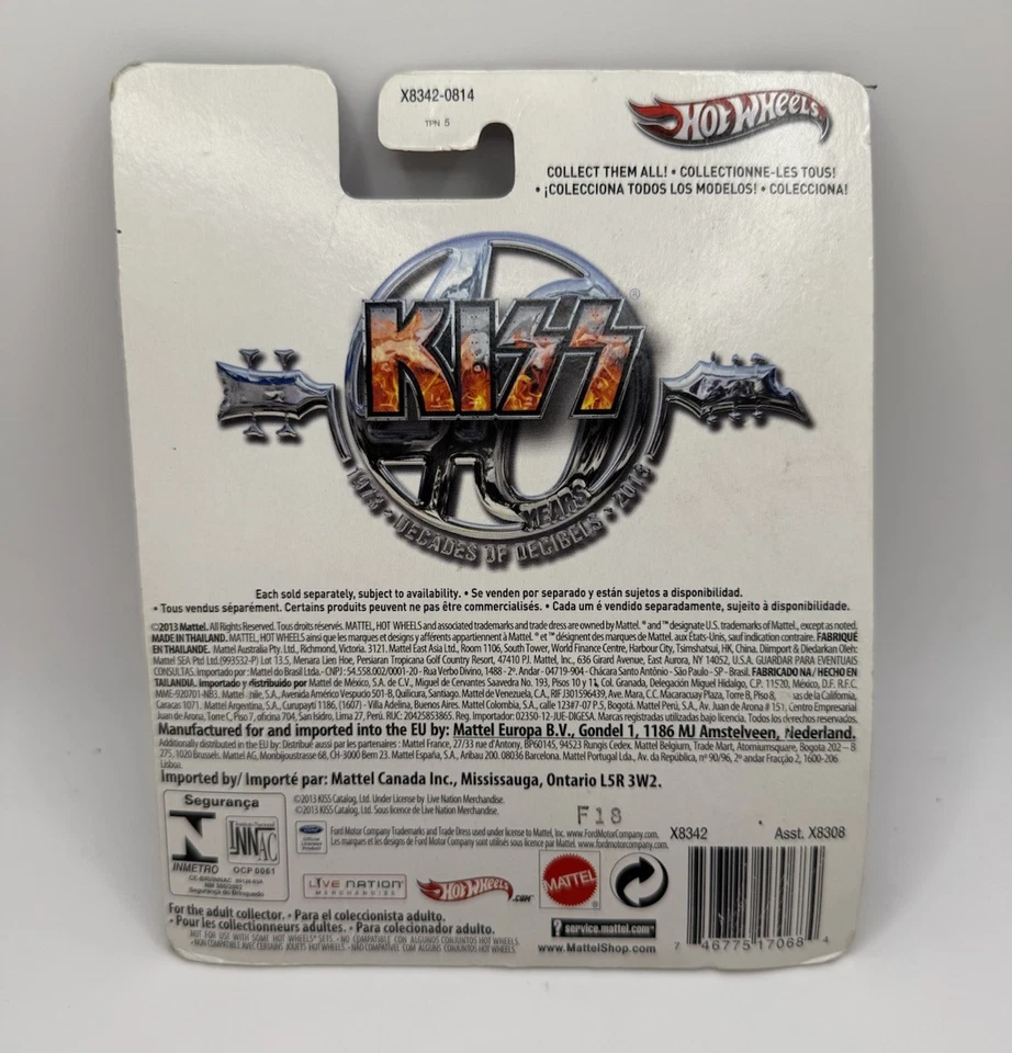 NUEVO Hot Wheels Pop Culture KISS, 40 años 1973 décadas de decibelios 2013, A-OK Foto 2 de 4