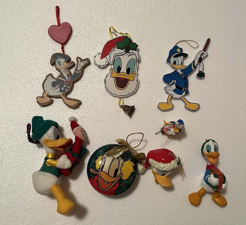 Vintage Donald Ducks Christmas Ornaments Set 7