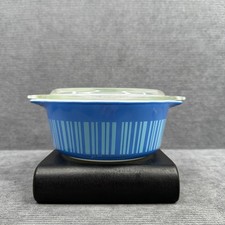 Vintage Pyrex Barcode Blue 472 1.5 Pt Casserole Dish with Lid 470-C USA