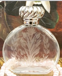 Arte En Pipita Of Mexico 1970. Etched Glass perfume bottle