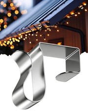 Gutter Clips for Hanging Outdoor Lights: 50 Pcs Metal Christmas Light Clips f...