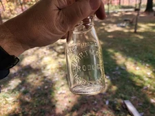 Vintage HART Dairy Embossed Half Pint Milk Bottle  ~ Hart Michigan 
