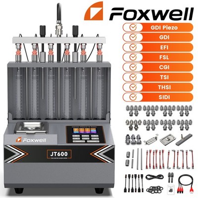 FOXWELL JT600 GDI Piezo Fuel Injector Cleaner Tester Ultrasonic Cleaning Machine