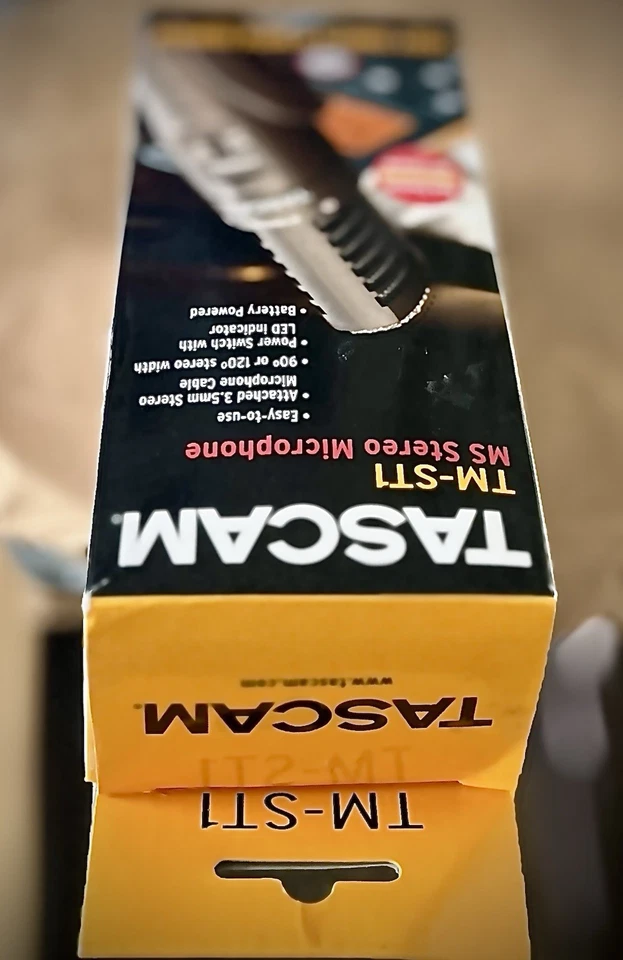 Tascam TM-ST1 MS Stereo Condenser Microphone Portable Mic Sealed NIB Free Ship - Image 3 of 4