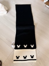Paris Disney Scarf- Reversible Mickey Blacks and White Soft One Size NWT