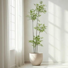 6ft Faux Bamboo Tree Indoor Artificial Nandina Tree Realistic Large Fake Plan...