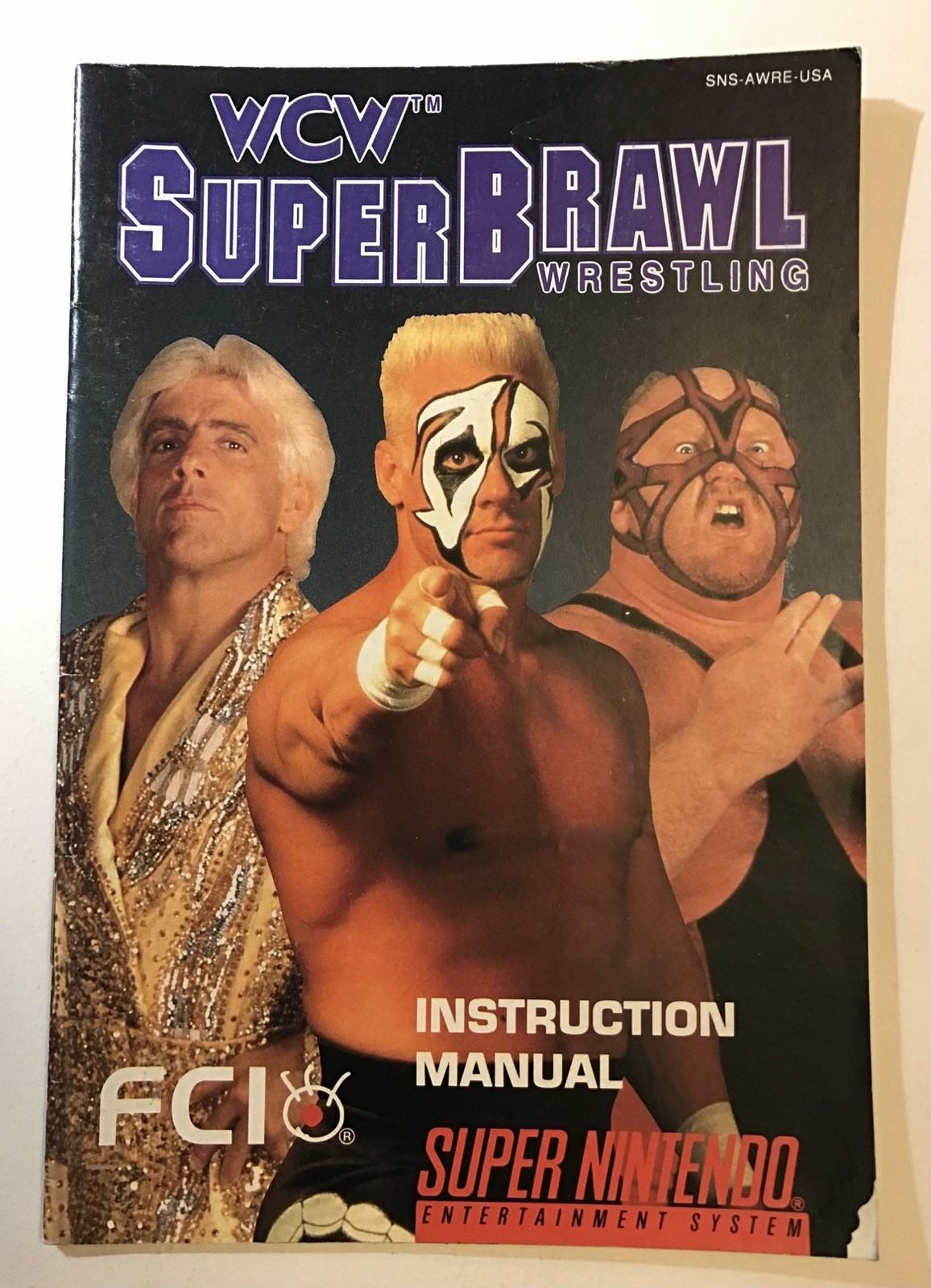 WCW Superbrawl Wrestling Manual ONLY Super Nintendo SNES Instructions Book
