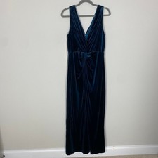Lulus Beautiful Evenings Dark Teal Velvet Twist Front Maxi Dress XL Formal Gown