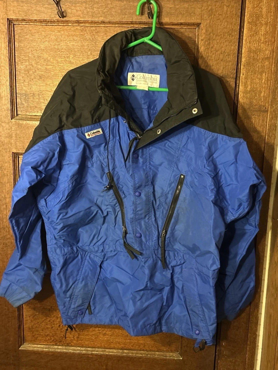 Columbia Sportswear Men's Windbreaker Jacket Xl W/ Hidden Hood, Adjustable Sl