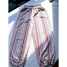 Boho Harem Pants Womens Elastic Waist Balloon...