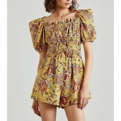 $390 NWT ULLA JOHNSON Arlo Playsuit, Calla Lily, 00 (US)