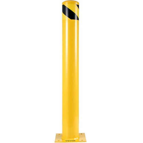 Safety Bollard Steel Bollard Post Yellow Pipe Steel Barrier 42" H 5.5" D - Picture 10 of 12