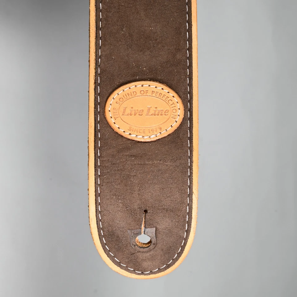RARO: Correa de guitarra de gamuza hecha a mano Live Line DELUXE, Japón, ancha: 2,3" - ¡EXCELENTE! Foto 3 de 4
