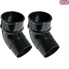 68mm Round Gutter Pipe 112° Offset Bend - Black Pack of 2 for Optimal Drainage