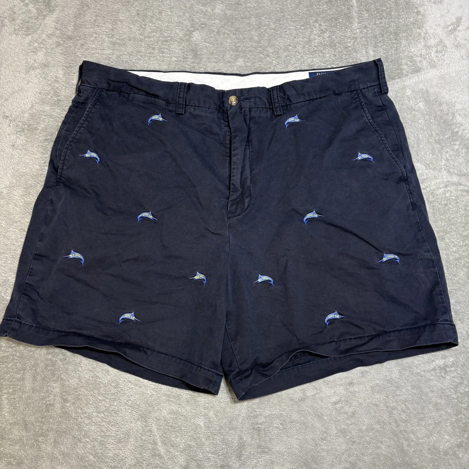 Polo Ralph Lauren Shorts Mens 38 Stretch Classic Fit Fish Print Summer Casual
