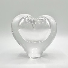 Unique Heart Shaped Crystal Small 3.25 Bud Vase Handcrafted Brazil Love Gift