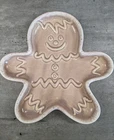 HULL Drip Pottery Gingerbread Man Christmas Dish Serving Plate 10.5x10.25 USA