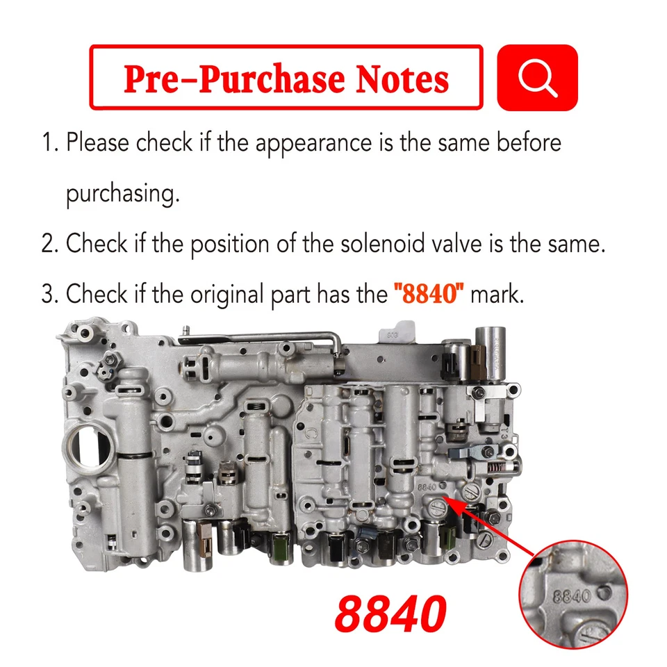 Cuerpo de válvula de transmisión de 6 velocidades con solenoides para Lexus IS300 A960E 2005 Foto 2 de 4