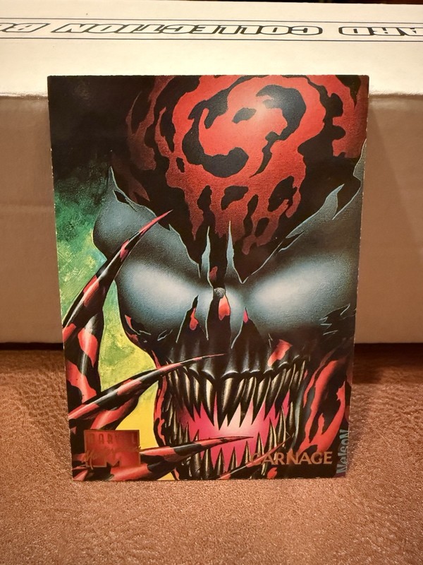 1995 Fleer Marvel Masterpieces #20 CARNAGE Spider-Man Enemy Art by Nelson  VG/EX