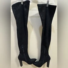 Glaze Black Camo Over the Knee Block Heel Boots Women's Sz 8