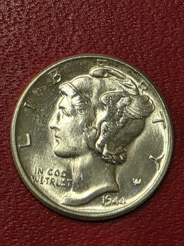 HIGH GRADE  1944-P Mercury SILVER Dime " BU"/ BRIGHT WHITE / SUPER LUSTER  LOOK!