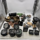 Lot Of Vintage Airplane Instrument Gauges, Panel, Etc For Parts Only Steampunk