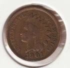 US Rare Old West 1901 Indian Head Penny Coin American Collection Shield Cent USA