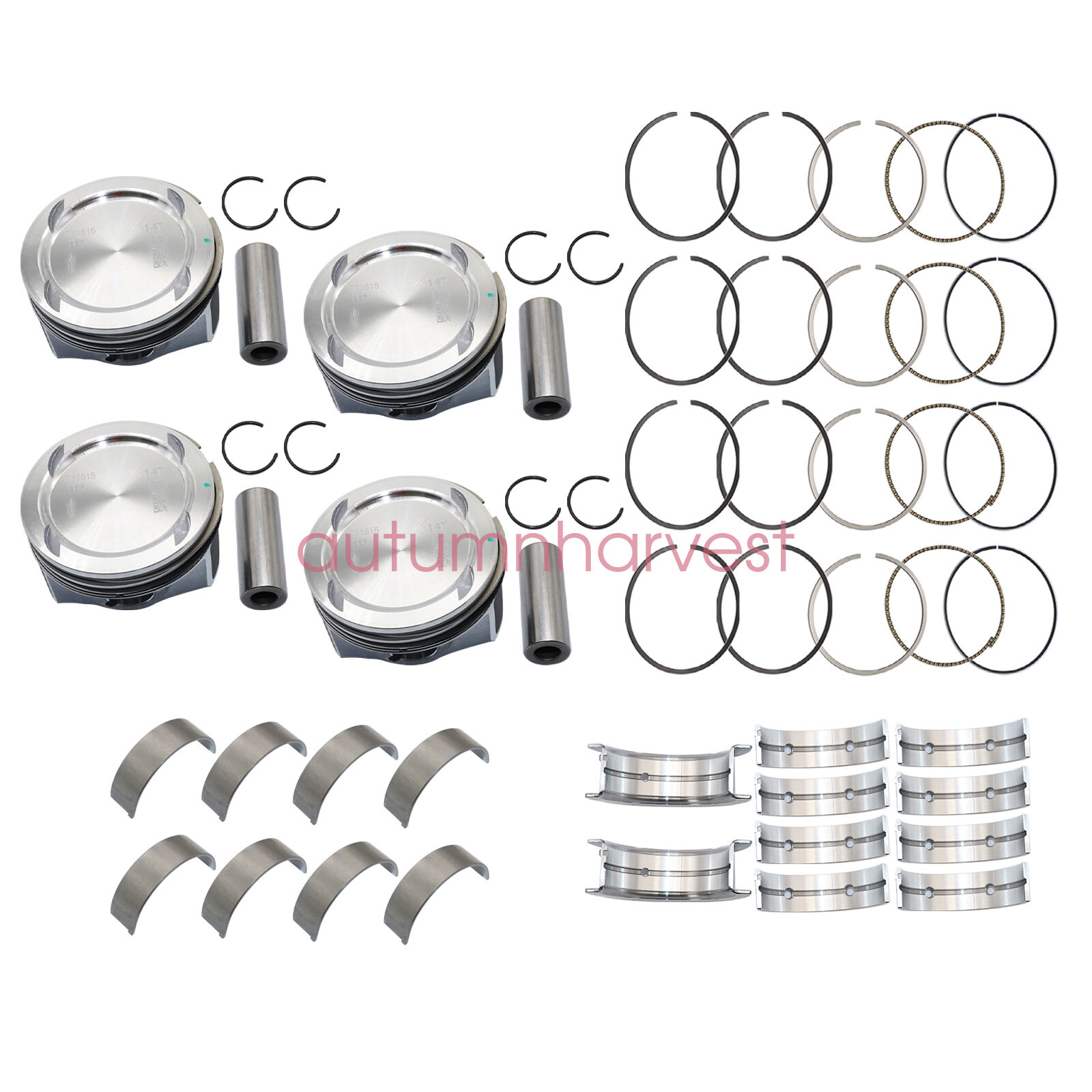 Main Rod Bearing & Piston & Rings Fit 201115 Buick Chevrolet Cruze