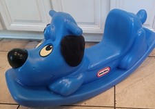 Little Tikes Dog Rocking Horse Ride On Rocker Toy Blue Plastic Made In USA