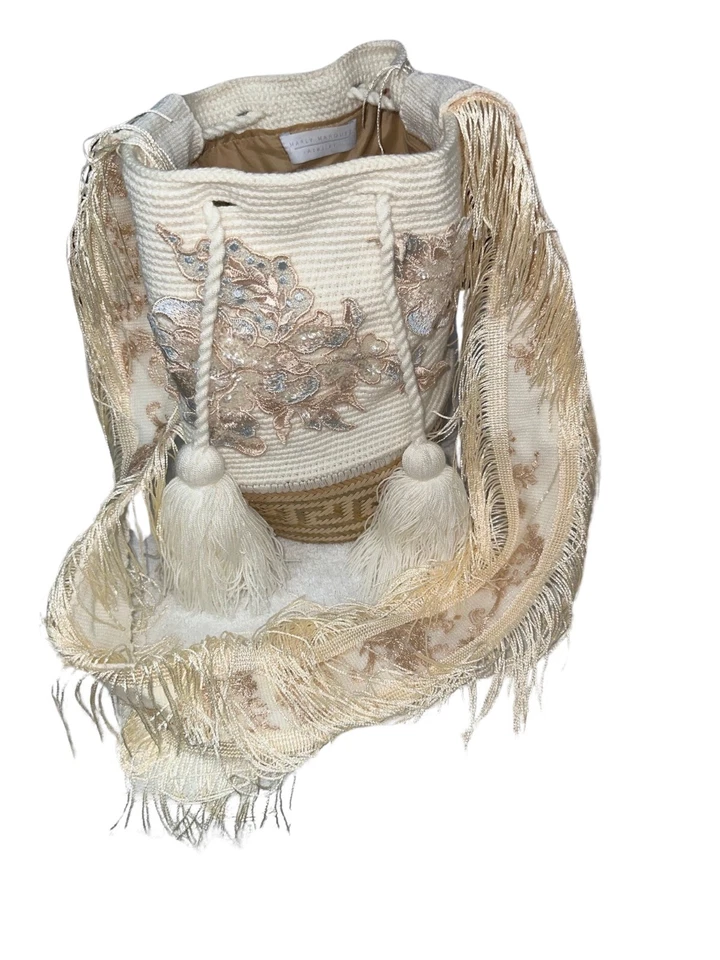 Mochila Colombiana Auténtica WAYUU Hecha a Mano Bandolera Bolso Bling Mejor Paja NUEVO Foto 3 de 4