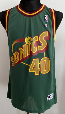 NBA チャンピオン　SONICS KEMP 40 メッシュジャージ 1995-97 Seattle Supersonics Kemp #40 Champion Jersey (Away) L