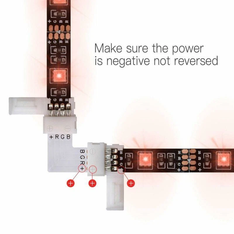 5 PCS L-SHAPE LED LIGHT STRIP CONNECTORS COUPLER 5050 3528 CORNER JOINT RGB 10MM - Image 2 of 4
