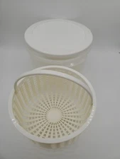 Vintage Eagle Super Seal Lettuce Salad Keeper Bowl Strainer Lid White 8” Rare