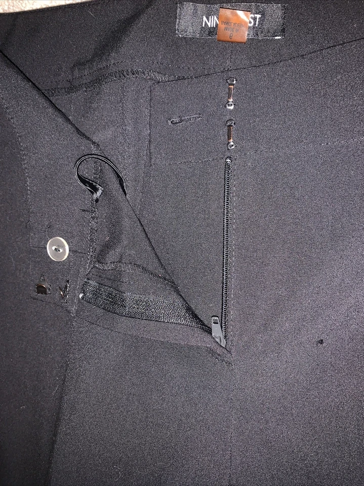 Pantalones Pantalón Nine West "The Modern" Negro Acampanado Cintura Curvada Pantalones Para Mujer 6 Foto 2 de 4