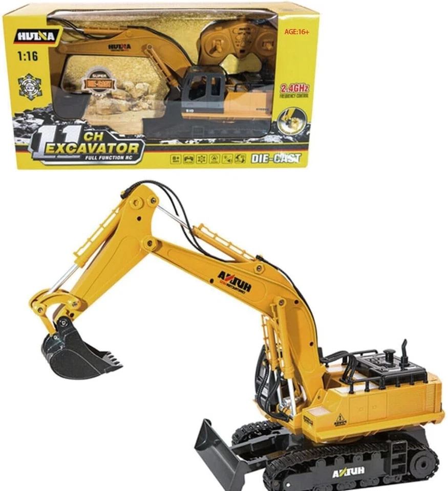 HUINA 1510 1:16 2,4G 11CH Escavatore Ruspa Elettrica 11 Canali LUCI Suoni RC RTR - Immagine 3 di 4