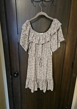 NWT Women's Off-Shoulder Boho Peasant Floral Midi Sundress Dress Size Small
