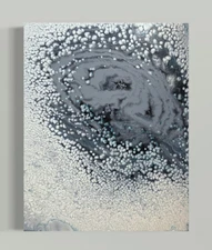 20x24 Inch Fluid Art Abstract Painting, Original Modern Art, "Ice Storm"