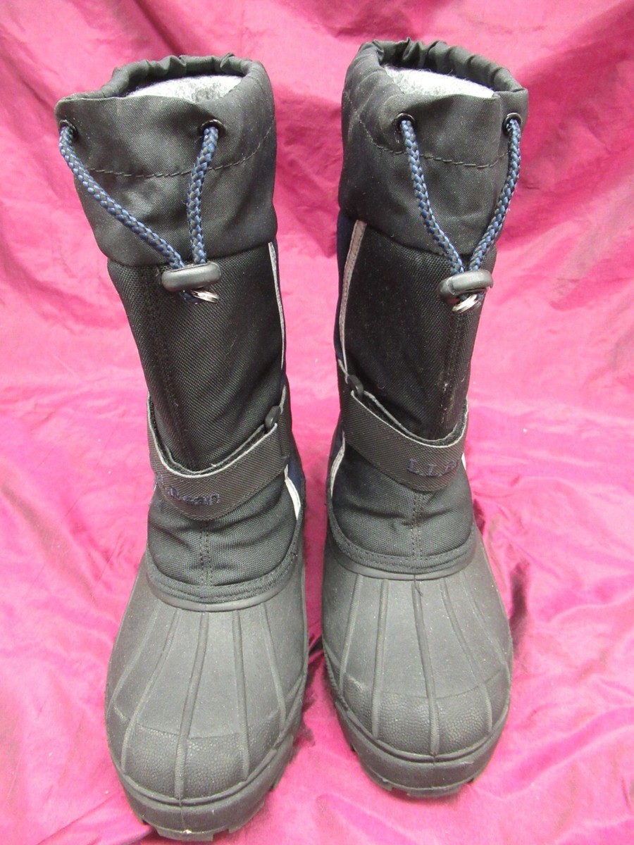 LL Bean Kids Boys sz 2 238064 Blue / Black Winter Snow Boots EXE