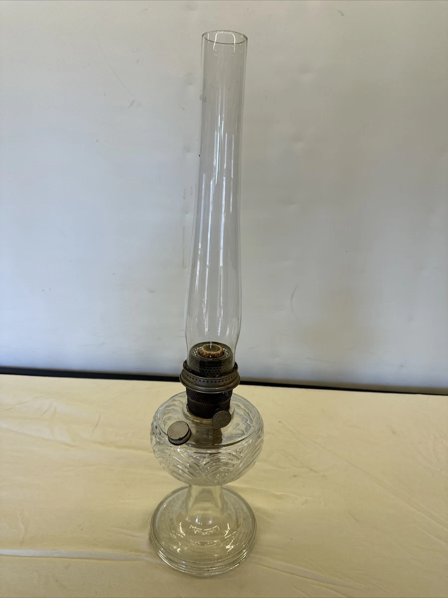 Vintage Aladdin Oil Lamp W Nu Type Model B Beehive Burner Tall Aladdin Chimney