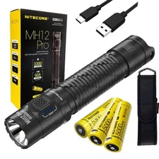 Nitecore MH12 PRO Rechargeable Flashlight 3200 Lmn w/ 2x EXTRA NL2150HPR Battery